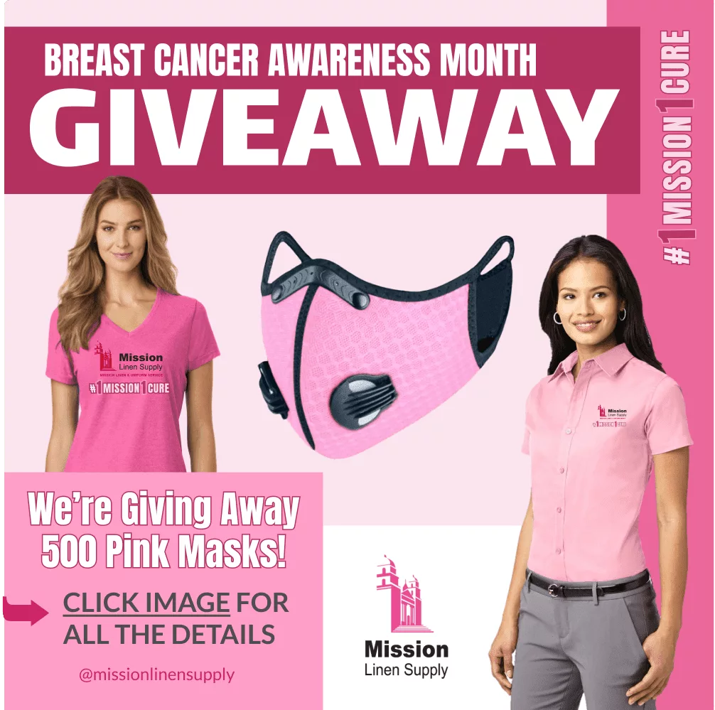 Breast cancer awareness month. Mission is giving away 500 pink mask
